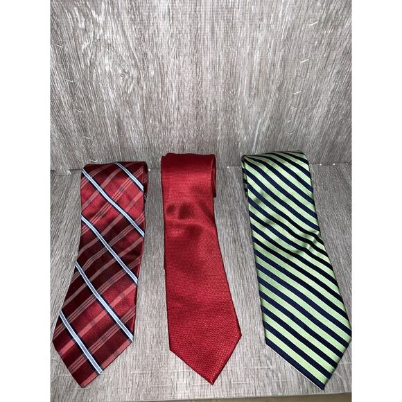 Nautica Men's Silk Ties Set of‎ 3 Multicolor Striped Classic Length - Picture 1 of 9